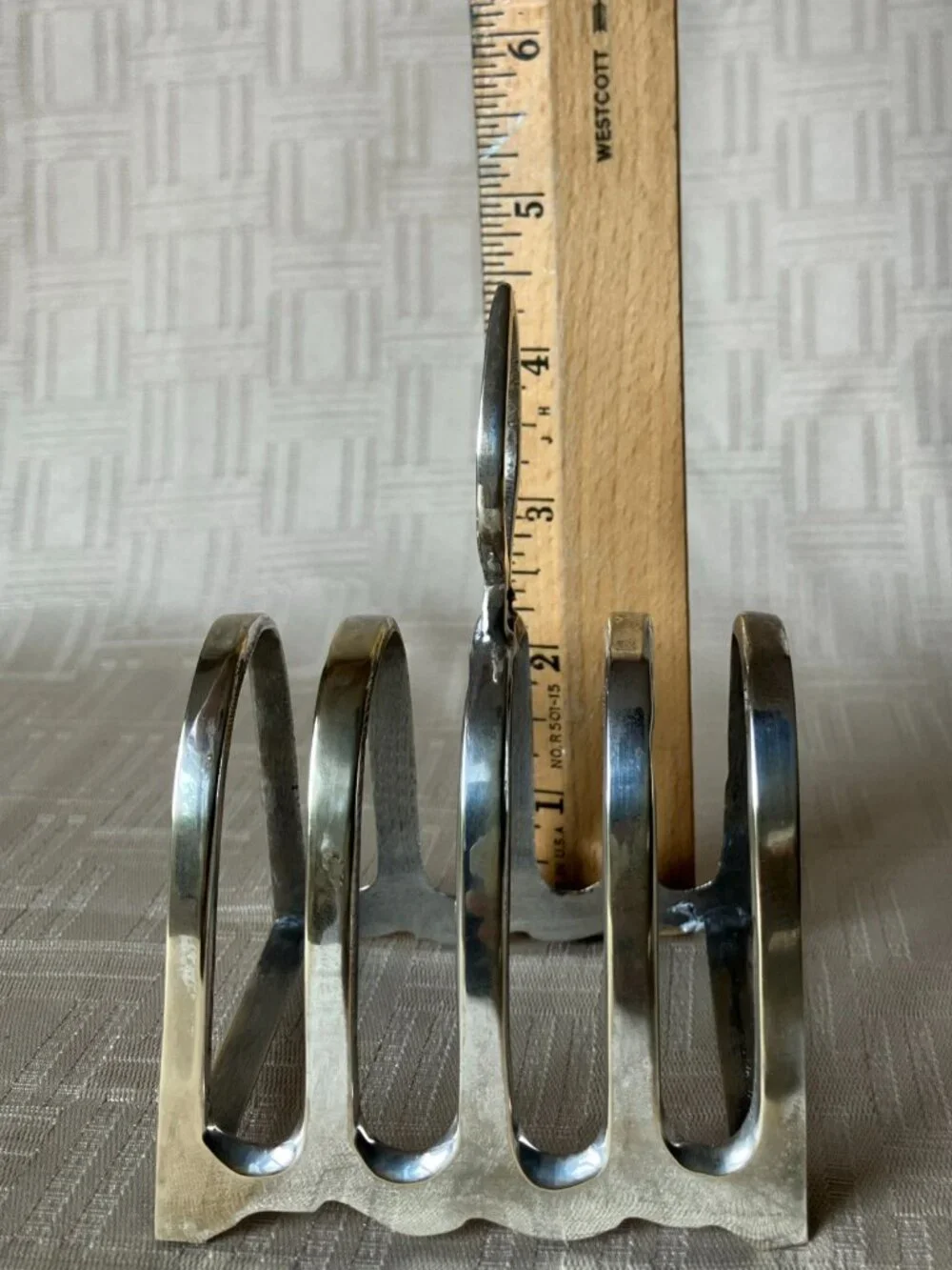 Vintage Silver Plated 4 Slot Toast Rack/Letter Holder Spade Handle